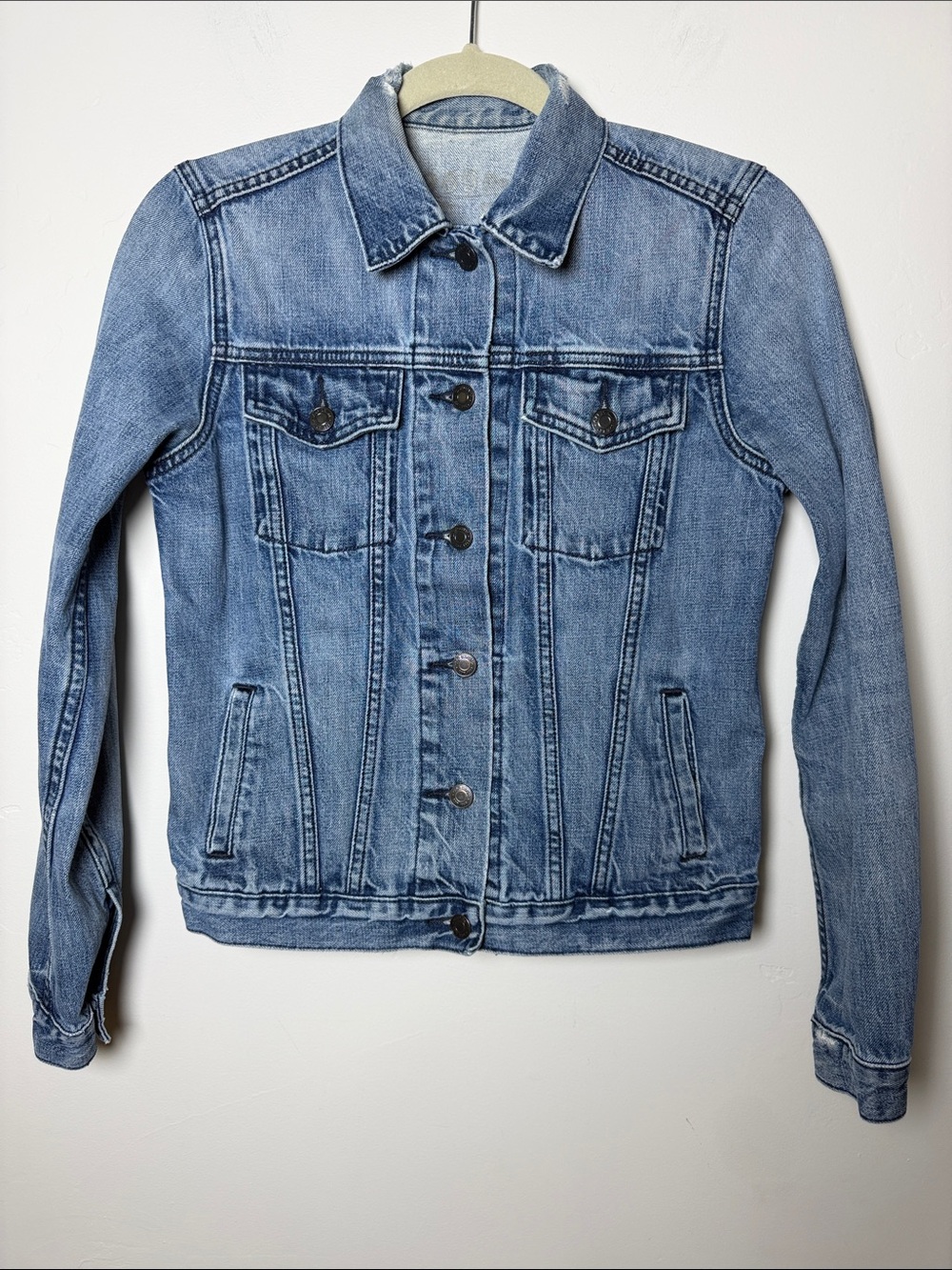GAP Women Vintage Denim Jacket XS Classic Retro Jean Y2K old school Casual 1969
